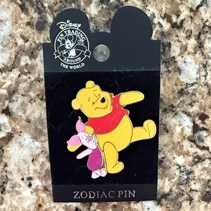 Disney Zodiac Pin with Yellow and Pink Characters